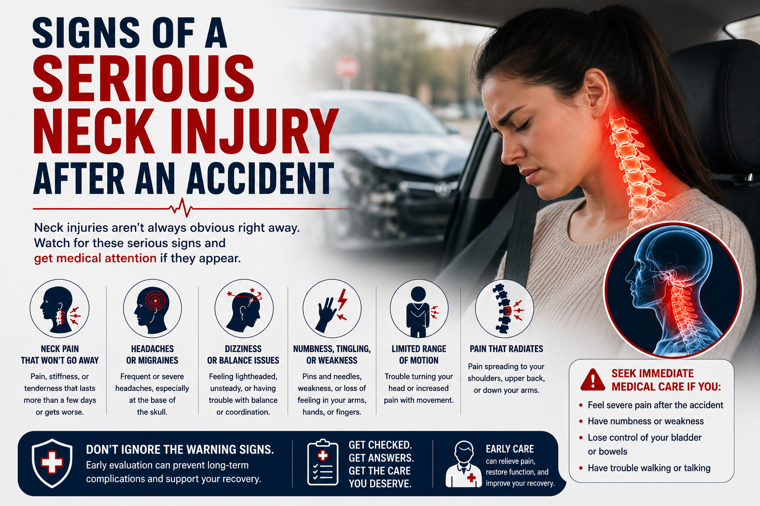 signs of a serious neck injury